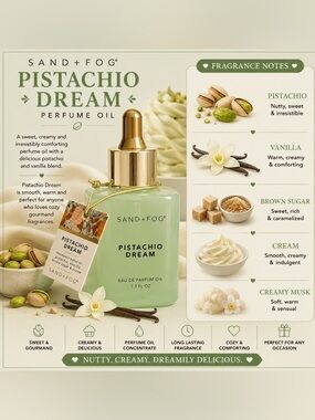SAND+FOG Pistachio Dream Body & Fragrance Oil — Soft Green